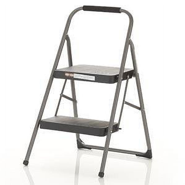 Cosco 2-Step Folding Stool with Foam Handle – Dark Gray