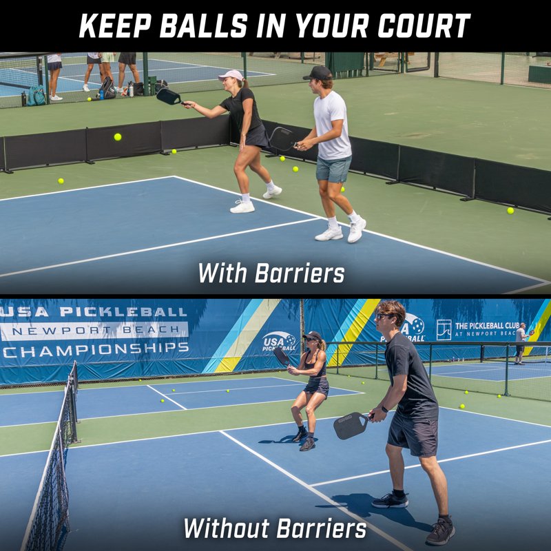 Pickleball Court Barriers 3 Pack - Portable PVC Court Dividers for Tennis & Sports
