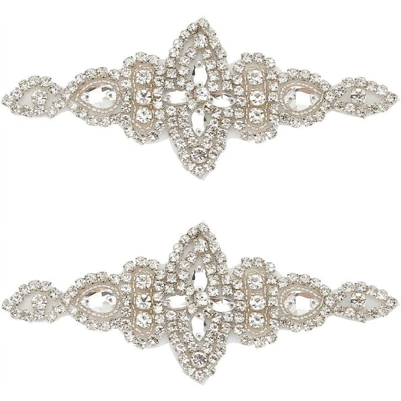 8-Piece Crystal Rhinestone Appliques for Wedding Dress Belt & Garment Decoration