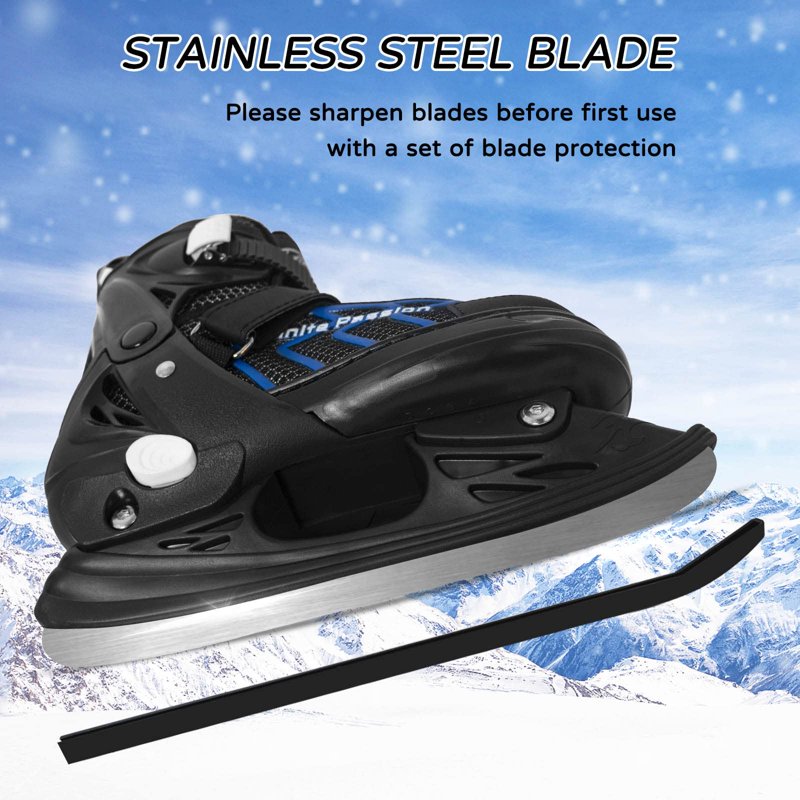 Adjustable Kids Ice Skates for Beginners - Youth Recreational Ice Skating Blue