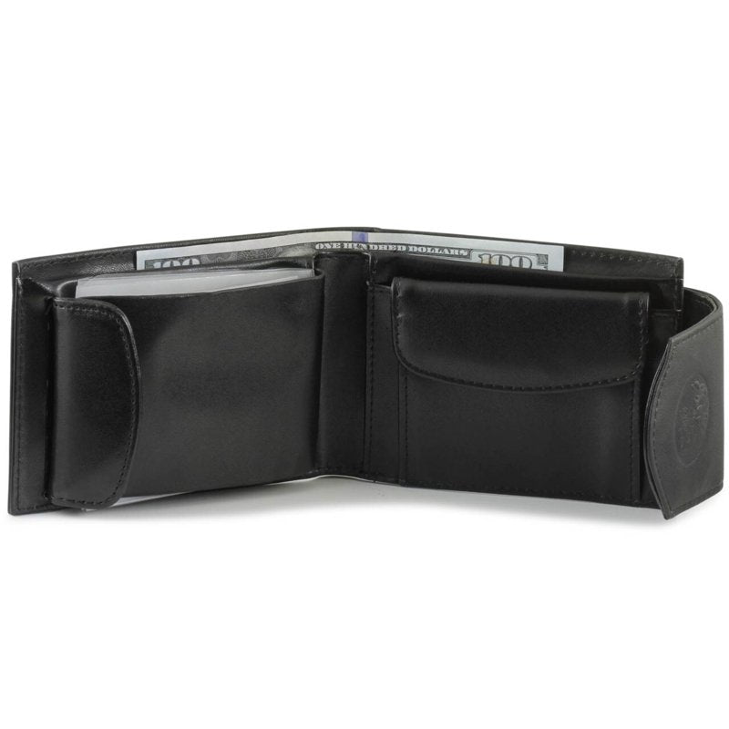 Women's Convertible Leather Billfold Wallet - Black