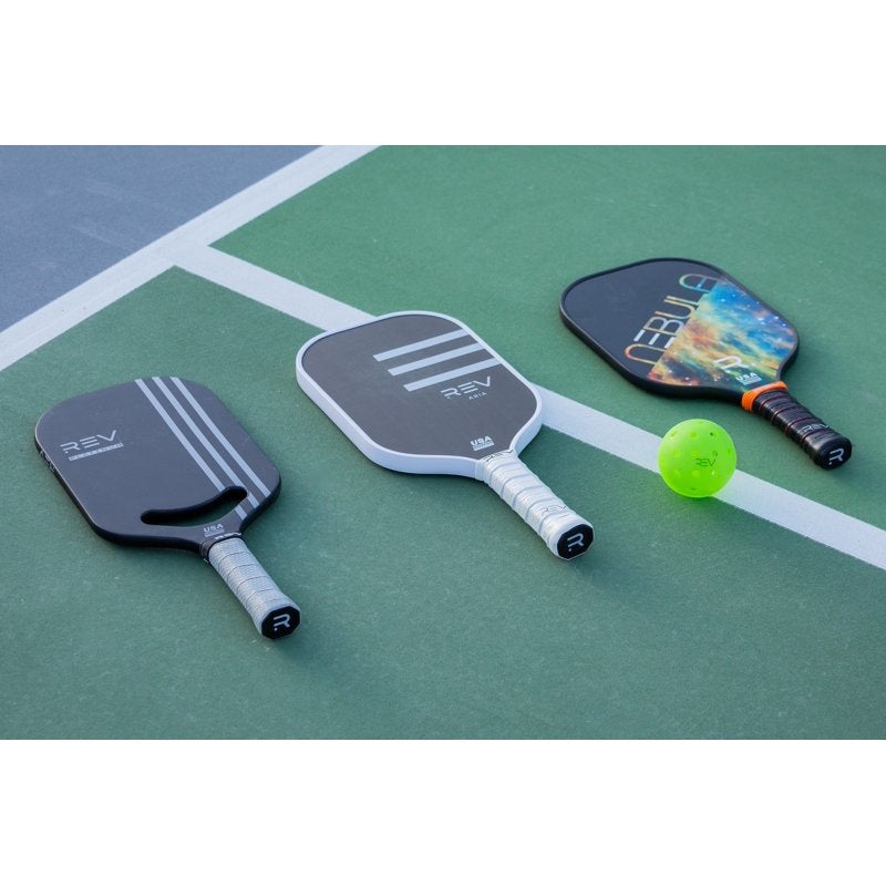 Single Variation: REV Aria Pickleball Paddle - Raw T700 Carbon Fiber Face, 16mm Width