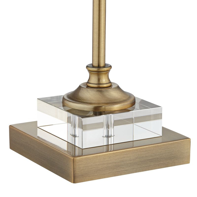 Regency Hill Julia Gold Crystal Buffet Table Lamp 29.5" Tapered Shade