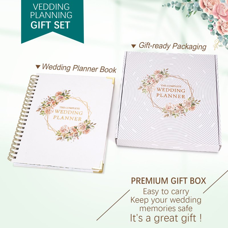 Wedding Planner Organizer with Countdown Calendar & Notes - 188 Pages, Multi-Color