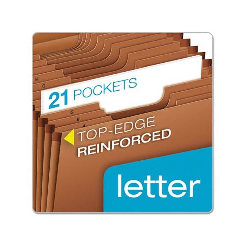 Heavy-Duty Expanding File 21 Sections Letter Size Redrope with 1/3-Cut Tabs