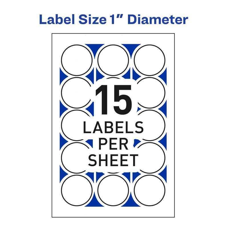 Round Mailing Seals - 1 Inch Permanent Adhesive Labels for Laser & Inkjet Printing, 600 Pack