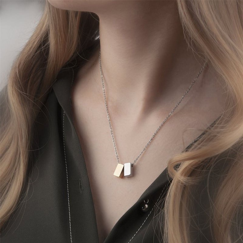 Personalized Mother's Day Necklace with Custom Card - Silver-Gold, No Personalization