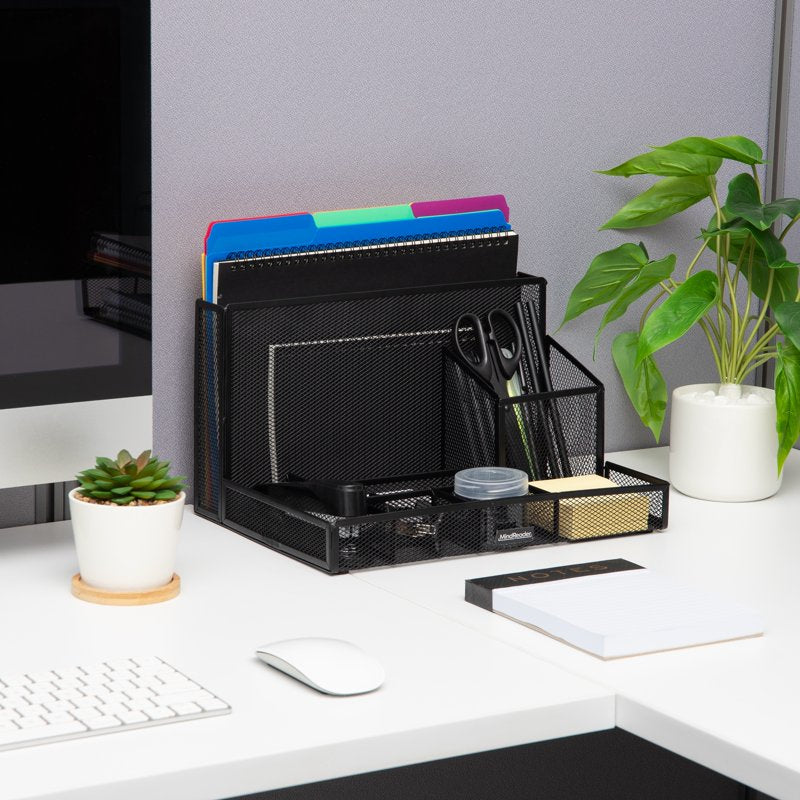 Desktop Organizer with Office Supplies - File Storage & Desk Storage Solution