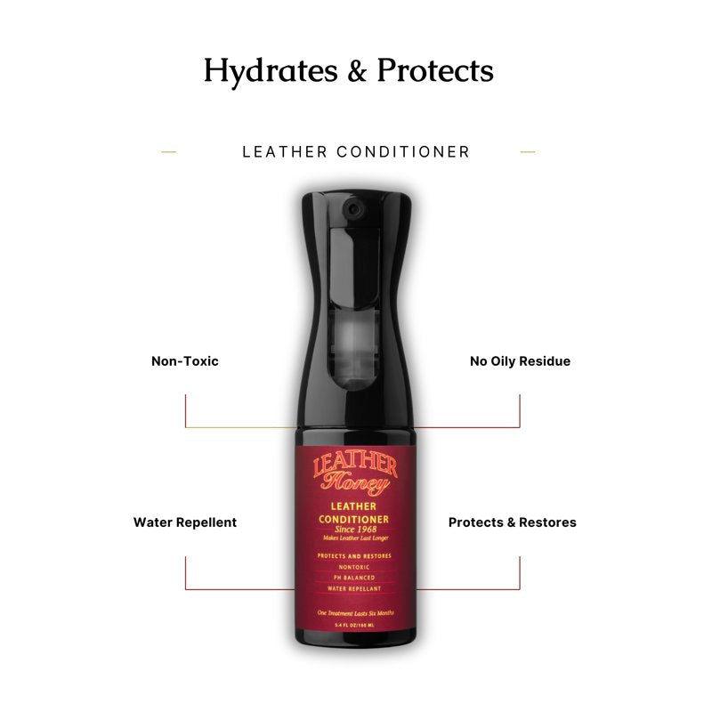 Leather Conditioner Spray - Non-Toxic, pH Balanced, 5.4 Fl Oz