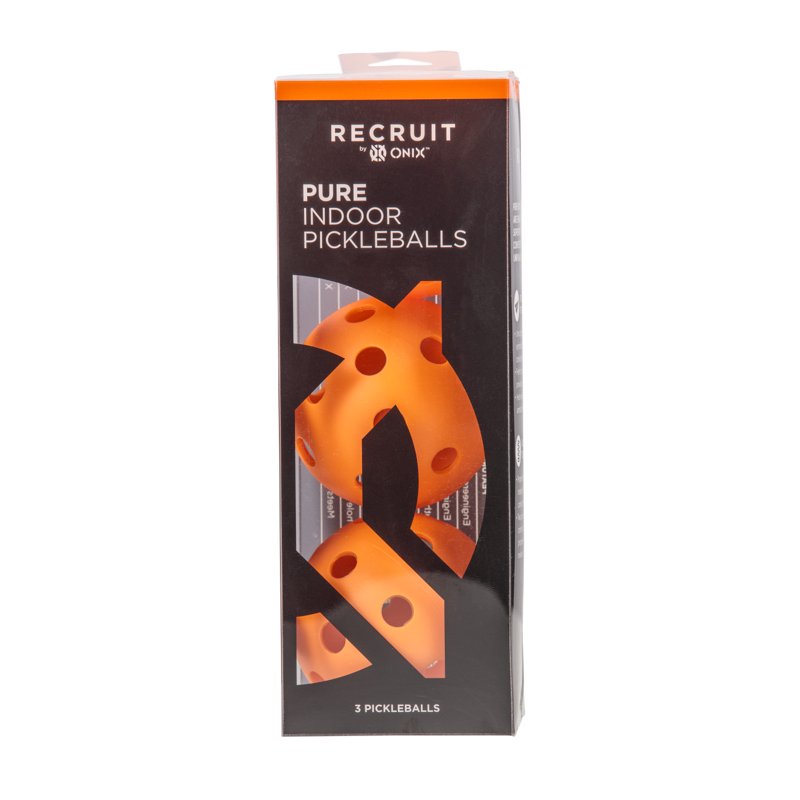 Recruit by ONIX Pickleball Pure Indoor Balls (Orange, 3-Pack) – Single Variation