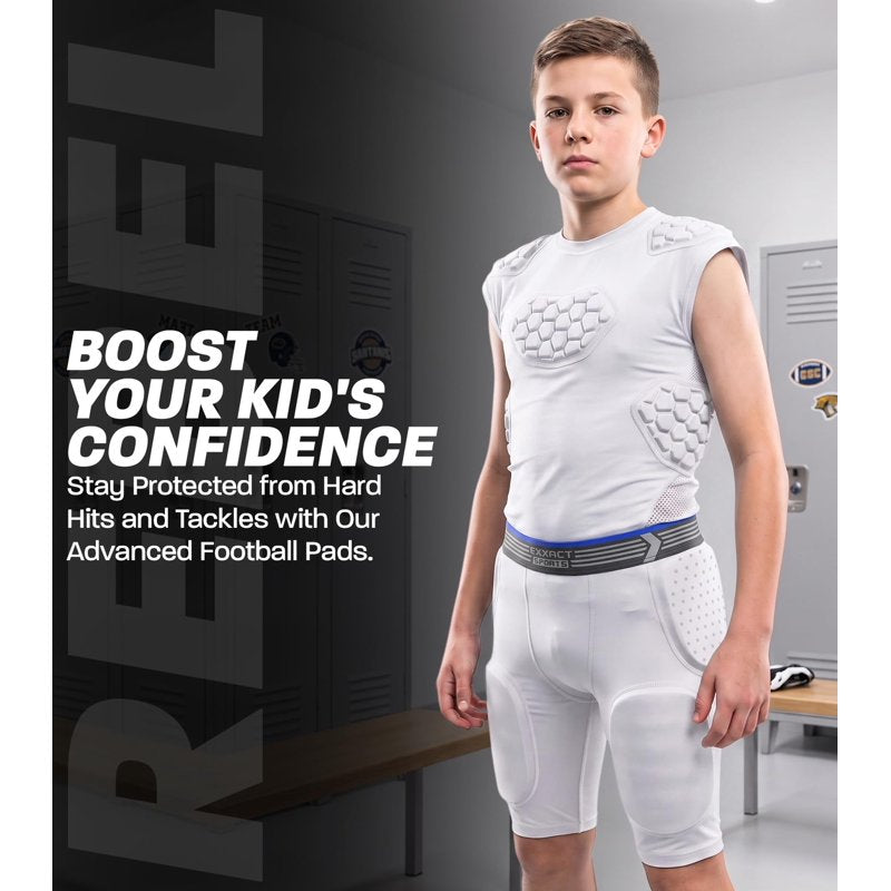 Youth Football Girdle with Pads and Cup Pocket - Padded Compression Shorts
