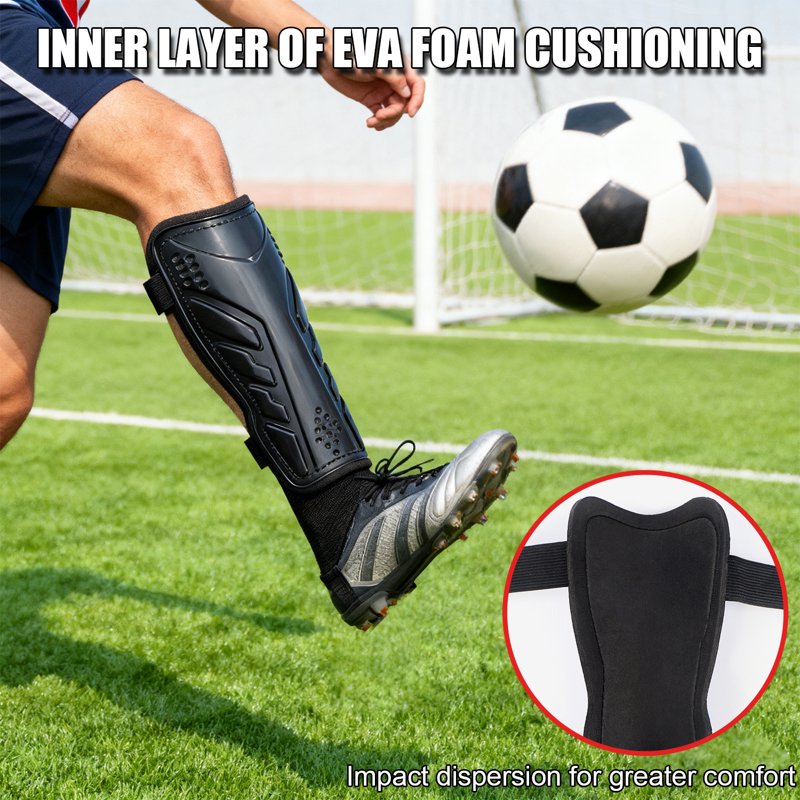 BTideas Soccer Shin Guards Sleeves with Ankle Protection, Adjustable Strap - S (3'11"–4'7")