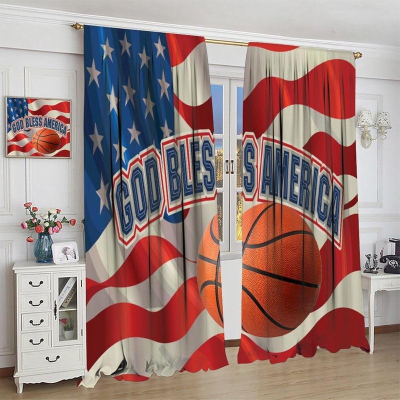 4th of July American Flag Blackout Curtains for Kids & Living Room - Multiple Sizes