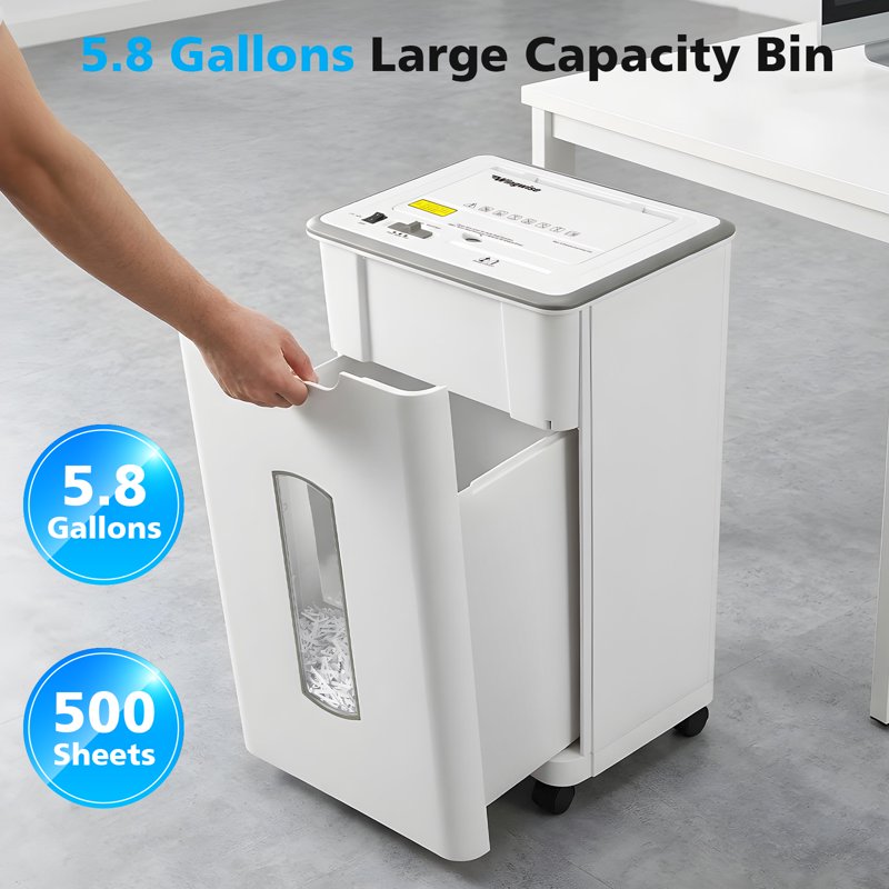 Cross Cut Paper Shredder 60 Sheets with 5.8-Gallon Bin, CD & Credit Card Slot