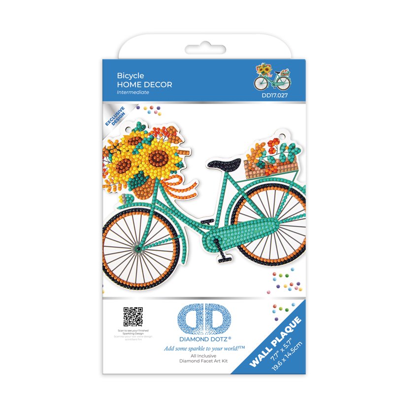 Diamond Painting Kit - Bicycle Wall Plaque with Sunflowers - Home Decor