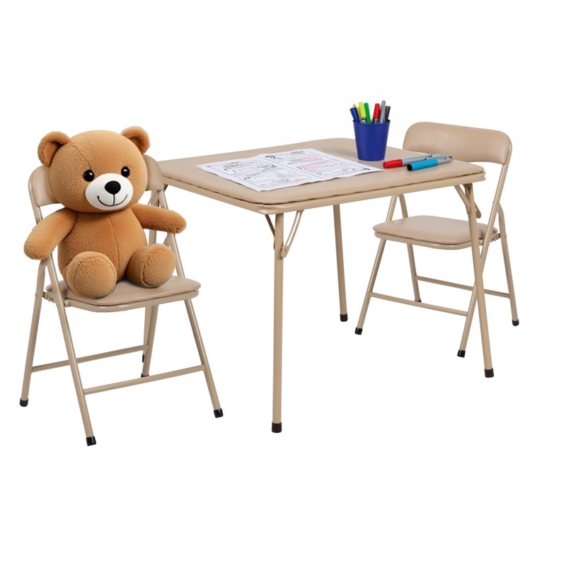 Kids Folding Activity Table and Chairs Set - 3 or 4 Pack, Multiple Colors