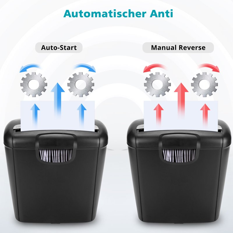 6-Sheet Cross Cut Paper Shredder with 3 Gallon Bin for Office & Home, Black