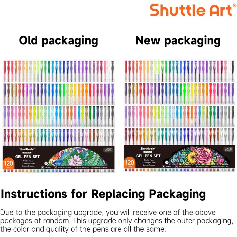 120 Colors Gel Pen Set for Adult Coloring & Art Projects