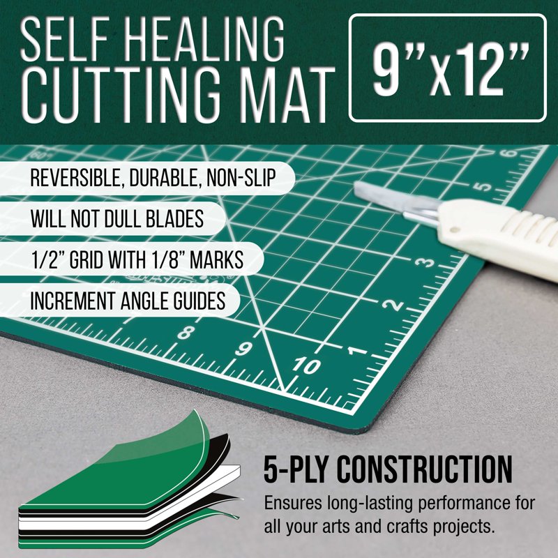 Self-Healing Cutting Mat with Grid for Crafts Sewing Quilting and Scrapbooking
