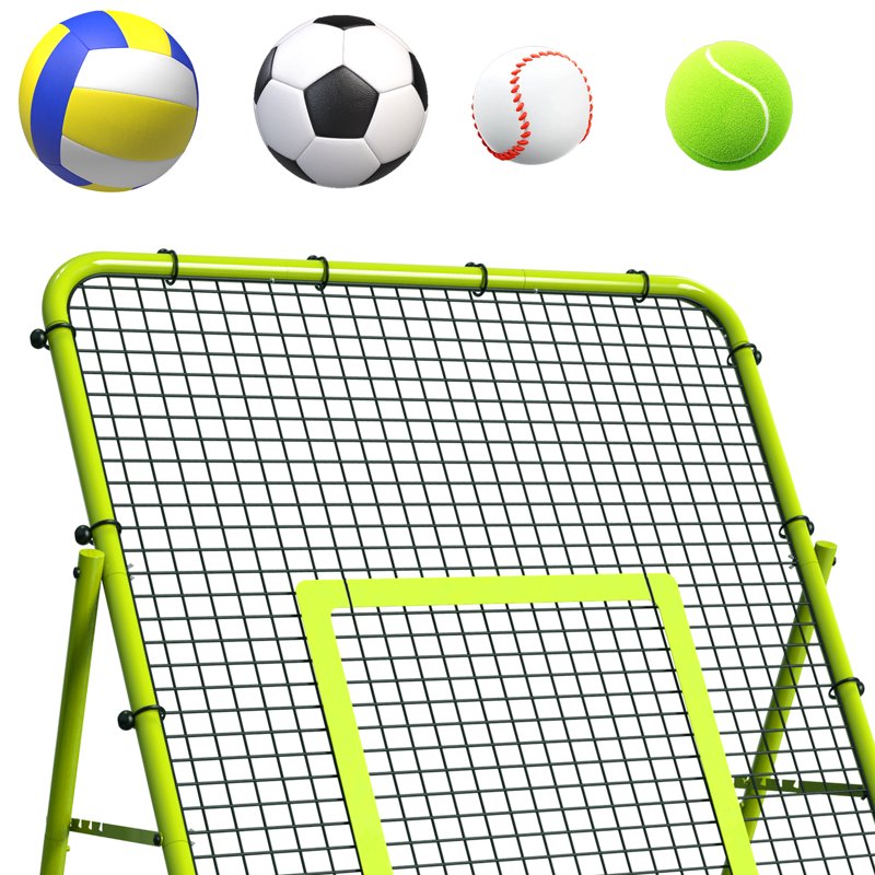 Multi-Sport Rebounder Net - Adjustable Soccer Baseball Volleyball Training Net for Kids & Adults