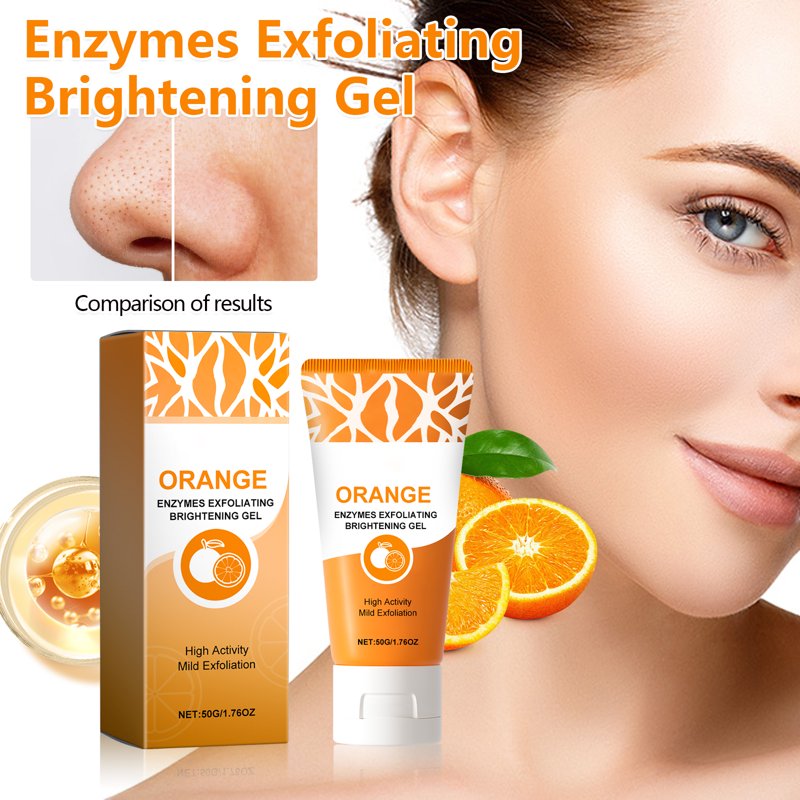 Exfoliating Gel for Face & Body - All Skin Types - 1.76 oz - Refreshing Orange Scent