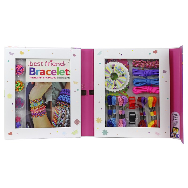 Kids Friendship Bracelets Kit - DIY String Jewelry with 16 Designs, Multicolor & Pattern Styles