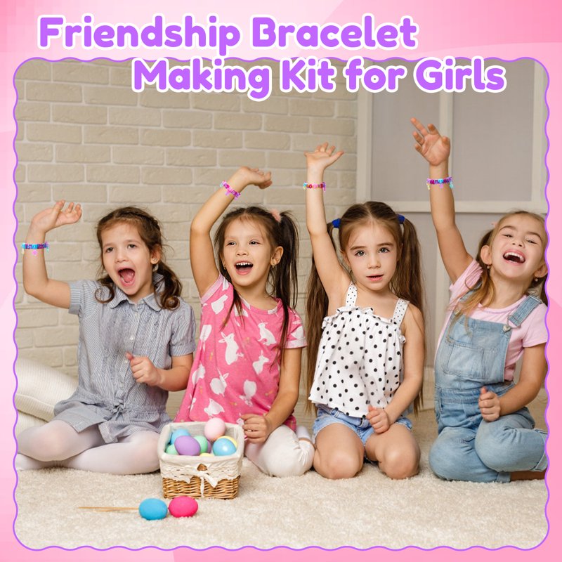 DIY Friendship Bracelet Kit for Girls - Multicolor Beads & Charms