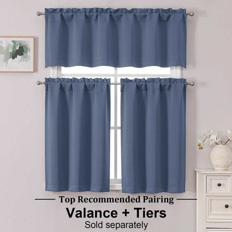 Blackout Window Valance for Living Room and Bedroom - Rod Pocket Privacy Decor