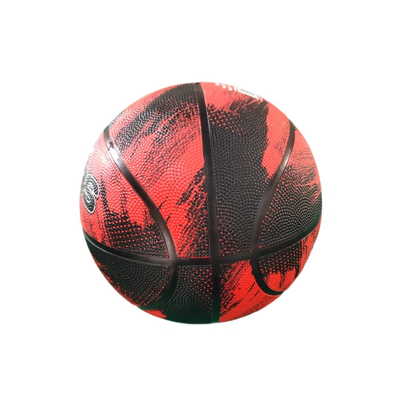 29.5-Inch Rubber Basketball for Kids and Adults - Black and Red