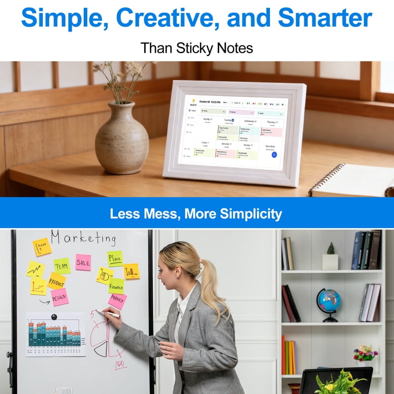 10.1 Inch Digital Wall Calendar & Family Chore Organizer with WiFi Touchscreen