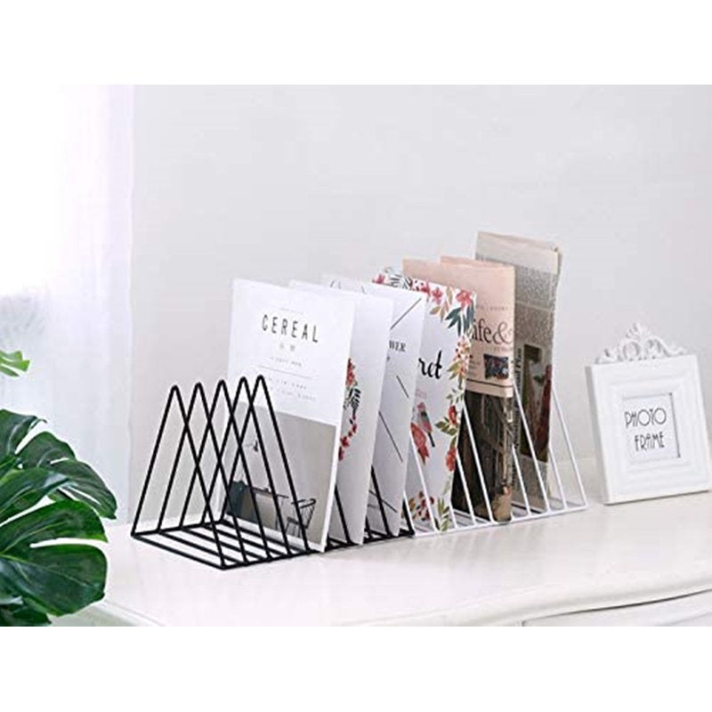 Modern Wire Desk Organizer with 9 Compartments - Black Office File Holder