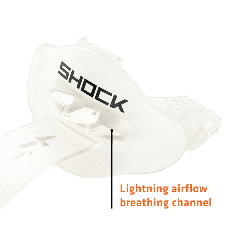 Football Lip Guard - Shock Absorbing Mouthpiece with Secure Helmet Strap