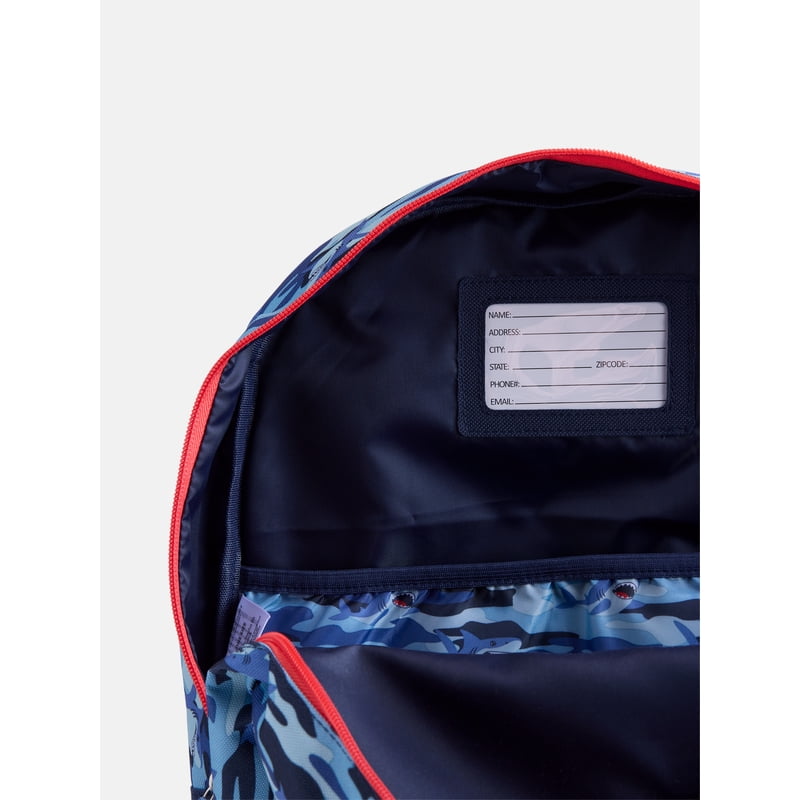 Kids' Shark Bite Backpack & Lunch Set - School & Travel Gear, Blue