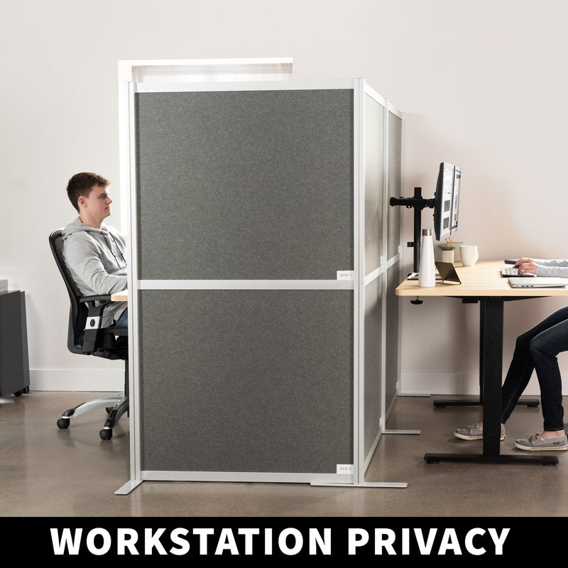 Modular Wall System for Office & Room Dividers - 3 PET Panels, L-Shape