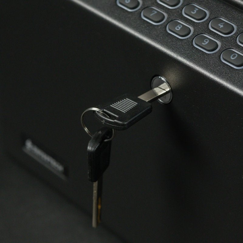 Biometric Gun Safe for 5 Handguns with LCD Display USB-C Backup