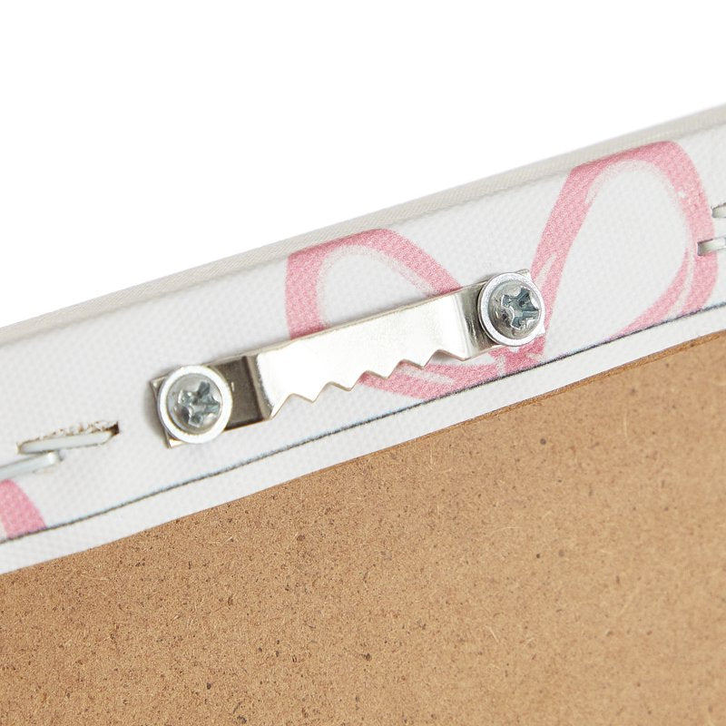 Decorative Bulletin Board 24x16 with Pink Ribbon Print and Pearl Push Pins