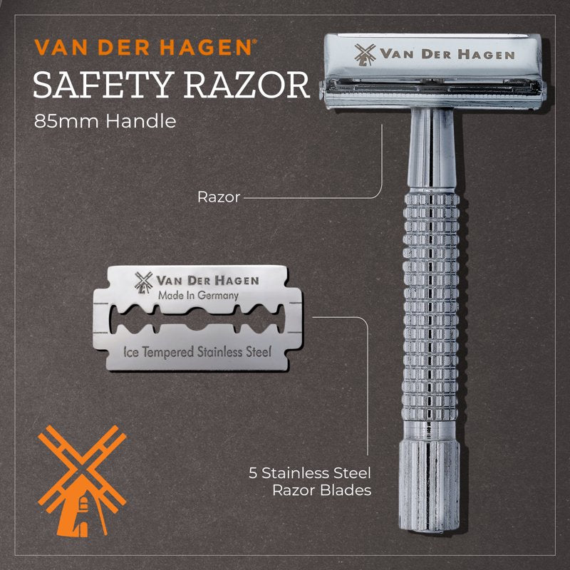 Safety Razor for Men - 5 Blade Traditional Double Edge Shaver, All Skin Types