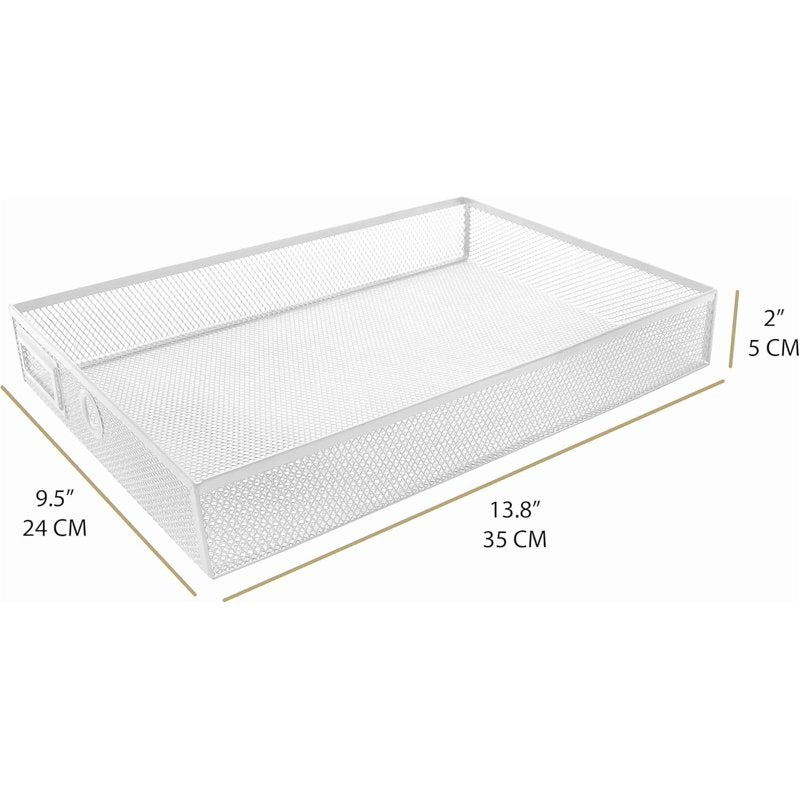 Wire Mesh Desk Organizer with 3 Drawers - Office Storage Solution