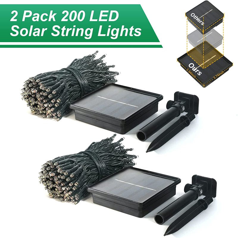 Outdoor Solar String Lights 75.5ft Waterproof 8 Modes Garden Patio Decor