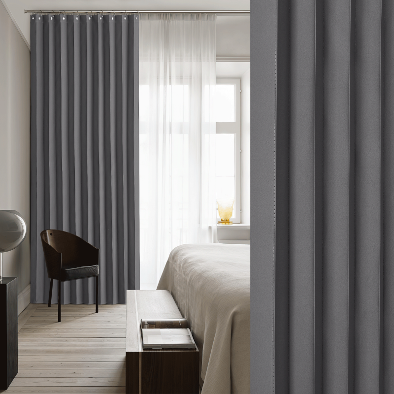 Blackout Door Curtain Room Divider Privacy Panel 50x63 Inches - Grey