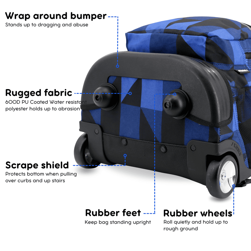 Kids & Adults 18-Inch Rolling Backpack for School and Travel