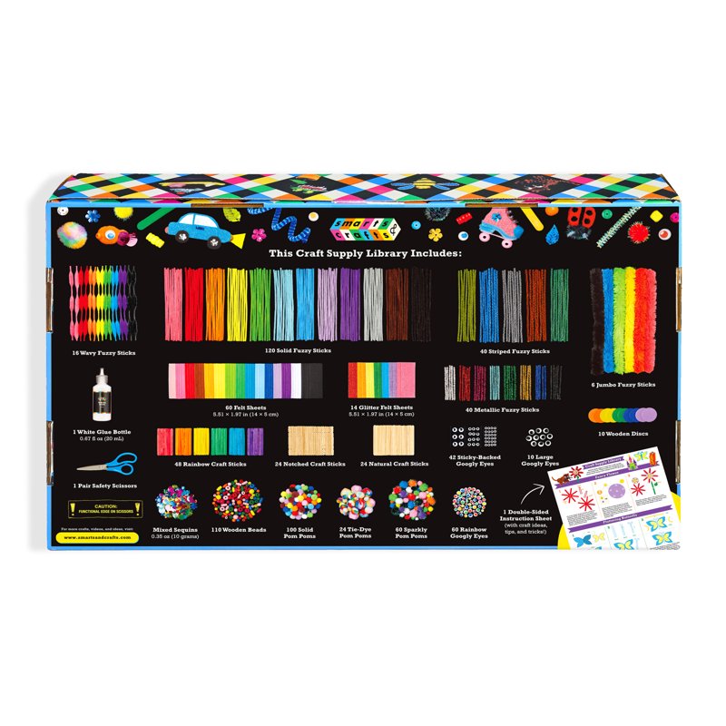 Kids Craft Supply Kit with 1000+ Pieces for Ages 6+ Unisex Educational Toy