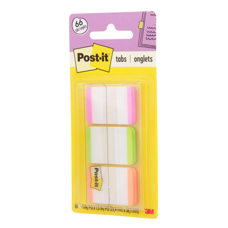 Post-it Durable Color Tab Set - 1 Inch Repositionable Office Dividers