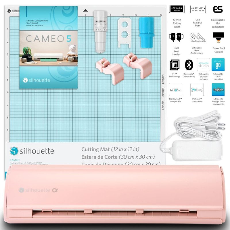Silhouette Cameo 5 Alpha Vinyl Cutting Machine Bundle with Blades & Tools