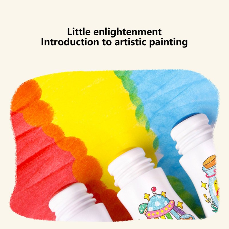 Washable Dot Markers Set - 6 Bright Colors for Kids Art & Crafts