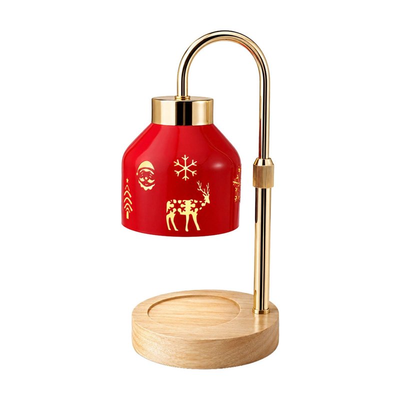 Dimmable Candle Warmer Lamp with Adjustable Height & Festive Pattern - Flameless Wax Melt Heater for Home Decor