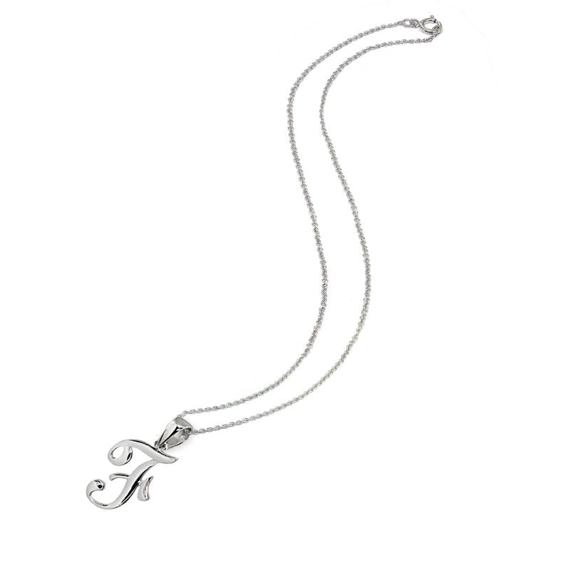 Personalized Sterling Silver Letter Pendant Necklace - Custom Initial Gift