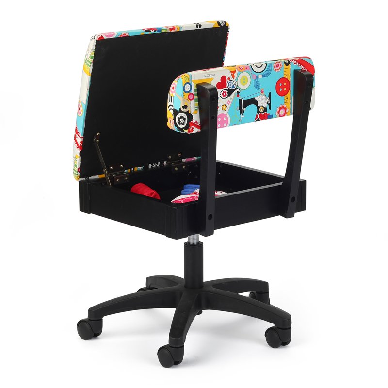 Adjustable Height Swivel Sewing & Craft Chair Multiple Fabric Options