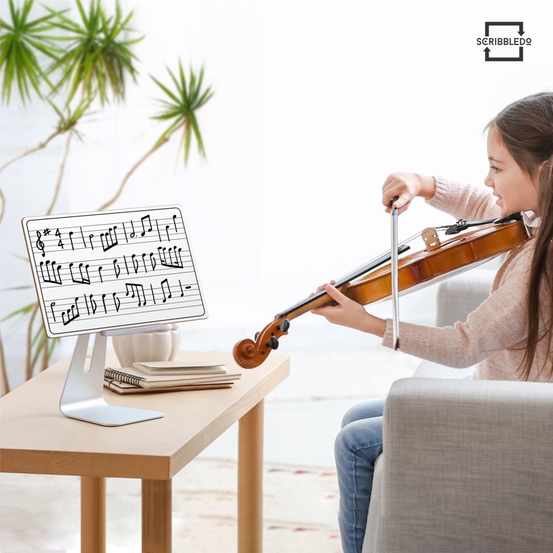 Music Staff Whiteboard - Double-Sided Dry Erase Board for Music Practice 9x12