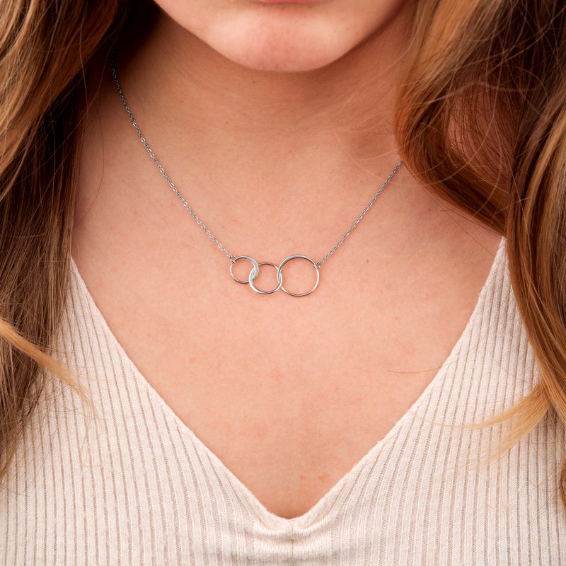 Mother's Day Necklace for Grandma Silver Infinity Rings Gift Jewelry